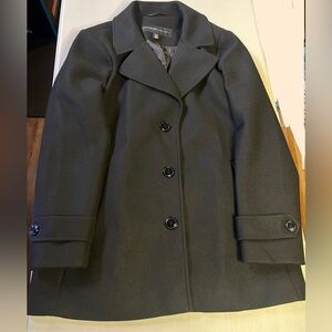Black Peacoat with Button Details